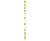 Vertical decoration B&C Happy Birthday, gold, 170 cm EOL