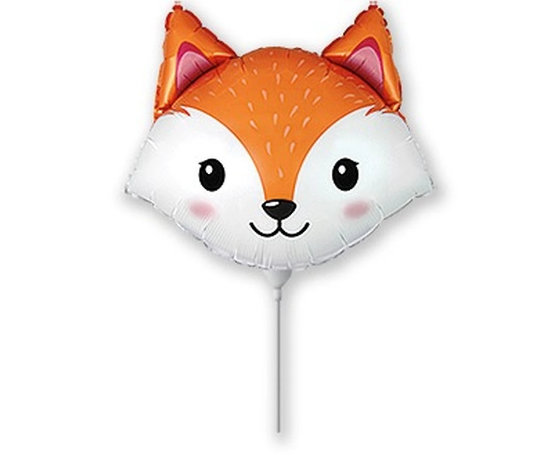 Foil balloon 14" FX - Fox (head),  unpacked (flat)
