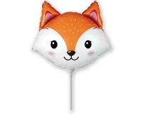 Foil balloon 14" FX - Fox (head),  unpacked (flat)