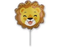 Foil balloon 14" FX - Lion (head),  unpacked (flat)