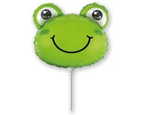 Foil balloon 14" FX - Frog (head),  unpacked (flat)