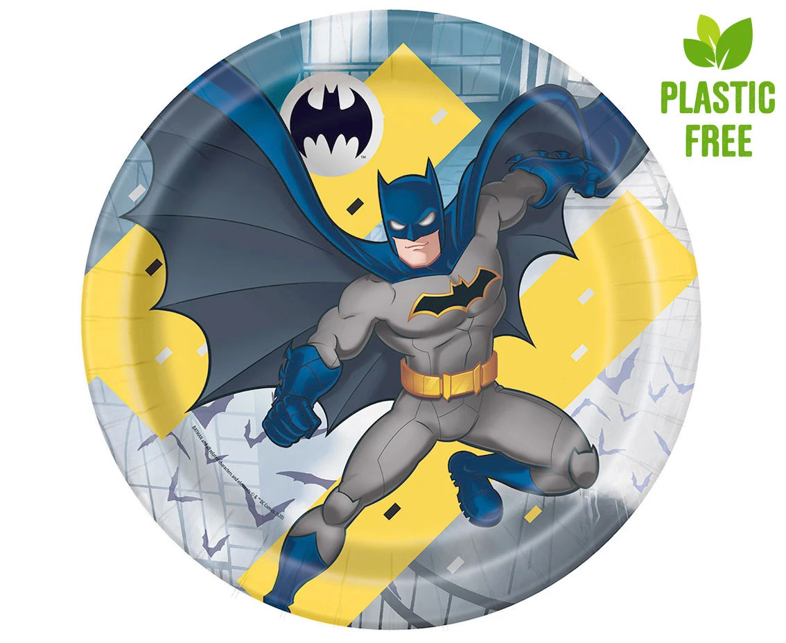 Paper plates Batman, 23 cm, 8 pcs (plastic-free) EOL