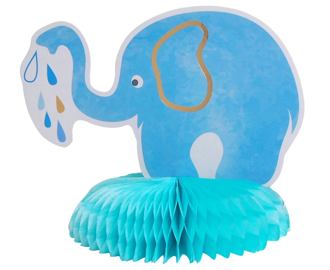 B&G Baby Boy centerpiece - Elephant, light blue, 14 x 18 cm EOL