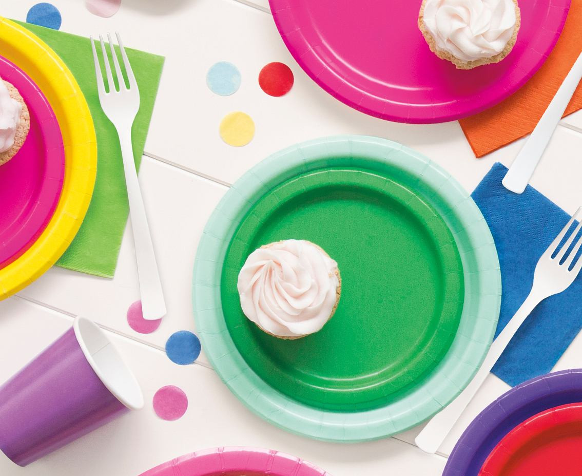 Paper plates, green, 18 cm , 8 pcs