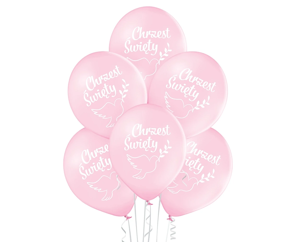 Balloons Belbal 12", D11, holy baptism pink, 6pcs