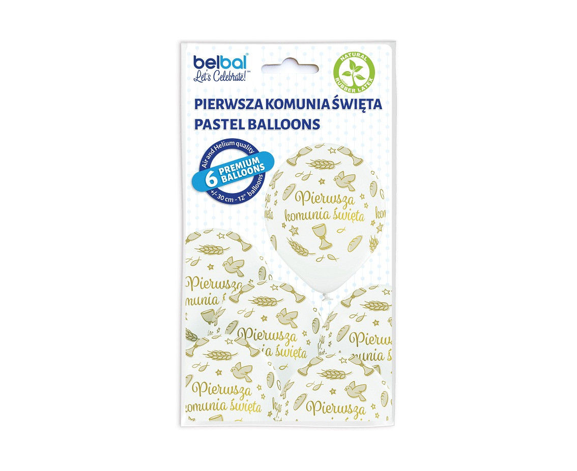 Balloons Belbal 12", D11, communion, 6pcs