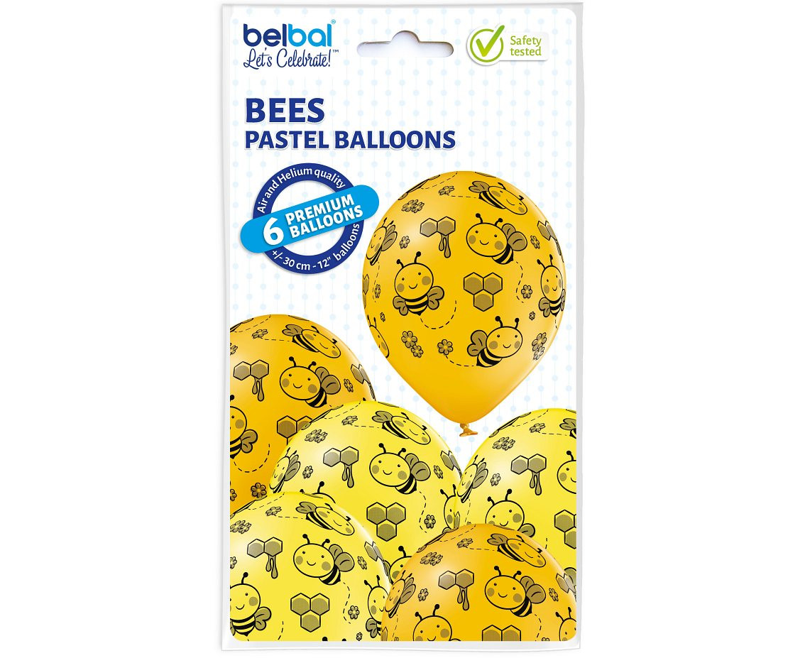 Balloons Belbal 12", D11, bees, 6pcs
