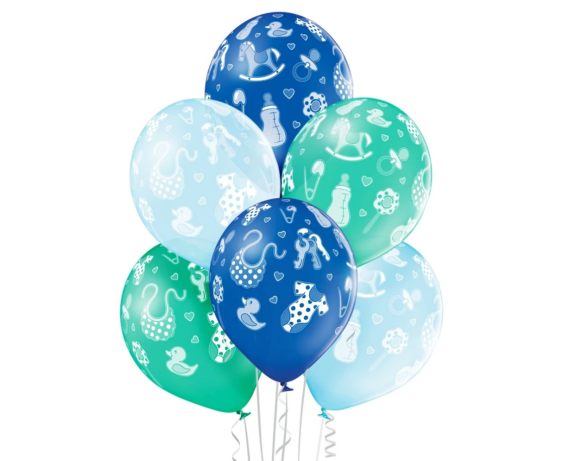 Balloons Belbal 12", D11, baby boy, 6pcs EOL