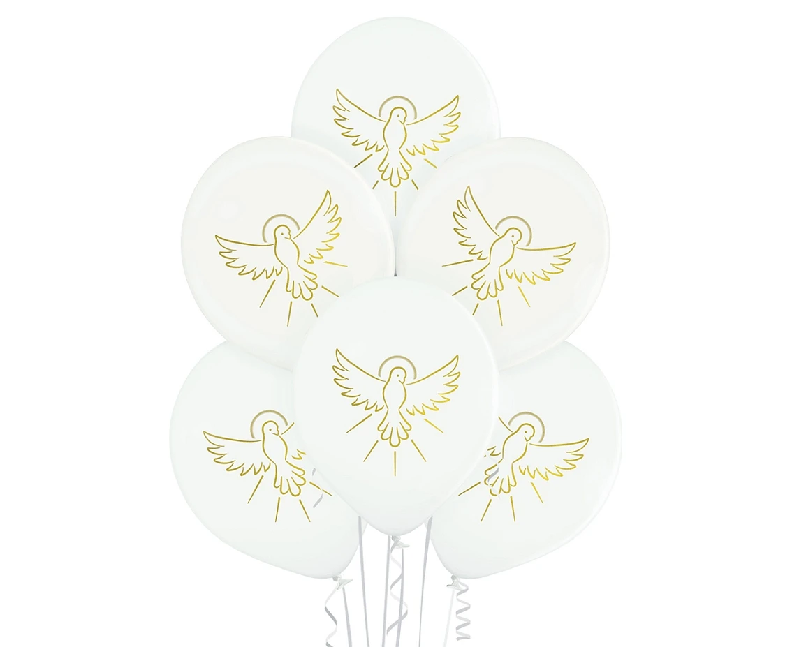 Balloons Belbal 12", D11, dove, 6pcs (1st communion)