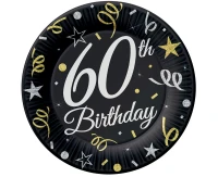 Paper plates B&C 60th Birthday, 23 cm / 6 pcs EOL