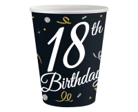 Paper cups B&C 18th Birthday, 250 ml/ 6 pcs