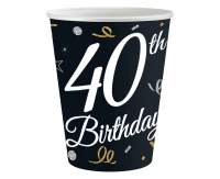 Paper cups B&C 40th Birthday, 250 ml/ 6 pcs