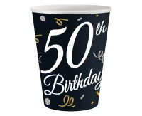 Paper cups B&C 50th Birthday, 250 ml/ 6 pcs