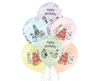 Balloons Belbal 12", D11, Cute Birhtday mix, 6pcs