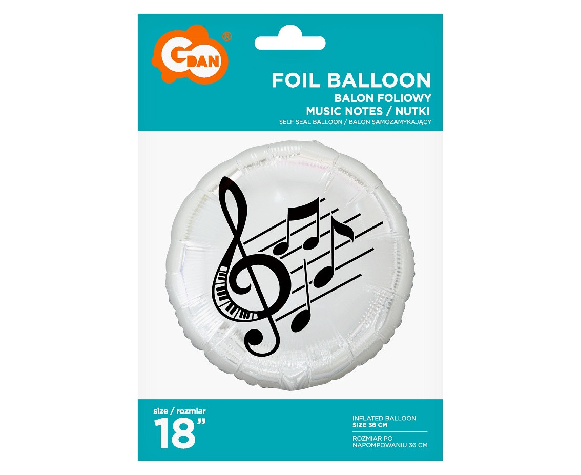 Foil balloon Music Notes, 45 cm EOL