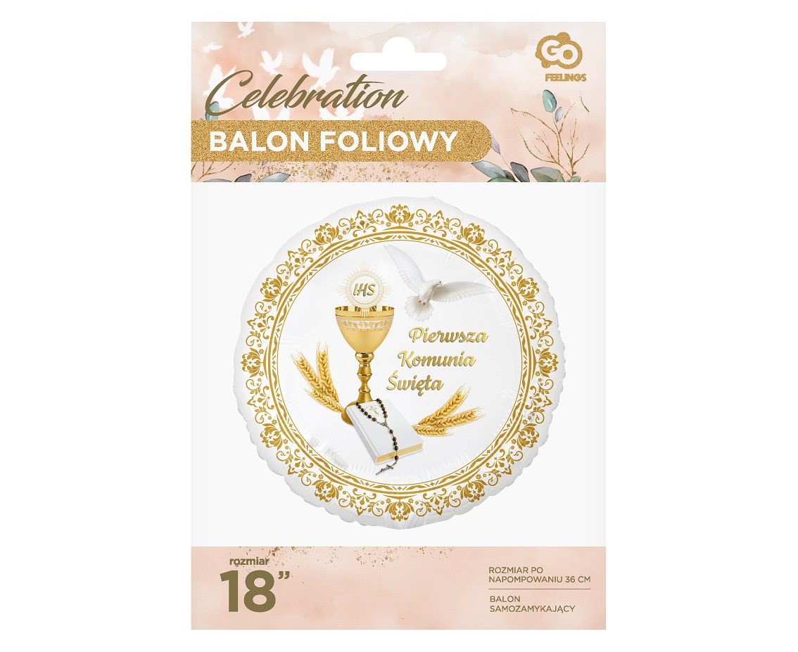 Foil balloon 1st Communion, 45 cm EOL