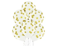 Balloons Belbal 12", D11, stars, clear, 30 cm, 6 pcs