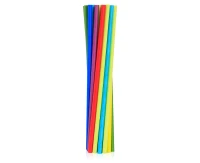 Paper drinking straws, rainbow colours assorted, 6x197 mm / 250 pcs.