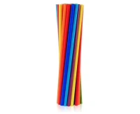 Paper drinking straws SHAKE, rainbow colours assorted, 8x252 mm / 200 pcs EOL