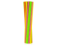 Paper drinking straws, neon colours assorted, 6x197 mm / 24 pcs