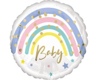 Standard Pastel Rainbow Baby Foil Balloon S40 Packaged EOL