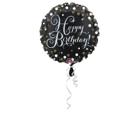 Standard Sparkling Birthday Foil Balloon Round S55 Packaged 43cm EOL