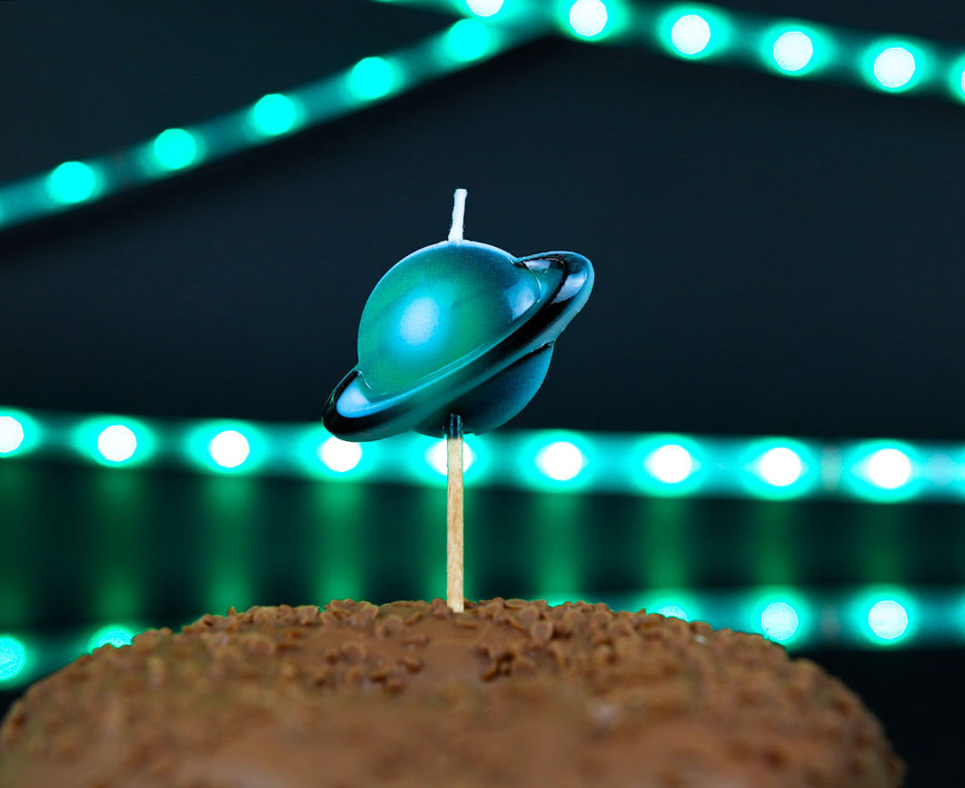 Pick candles Planets, total length 7 cm, 5 pcs