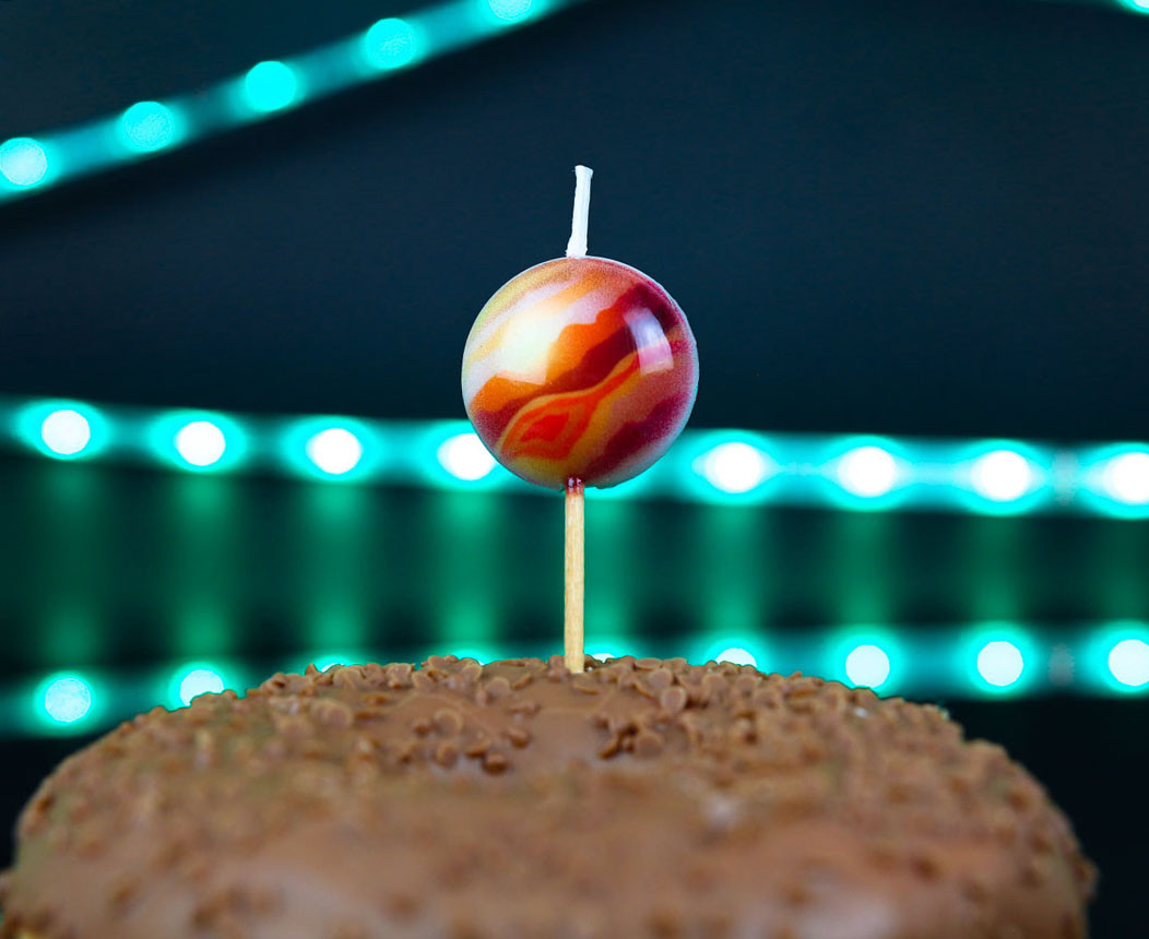 Pick candles Planets, total length 7 cm, 5 pcs