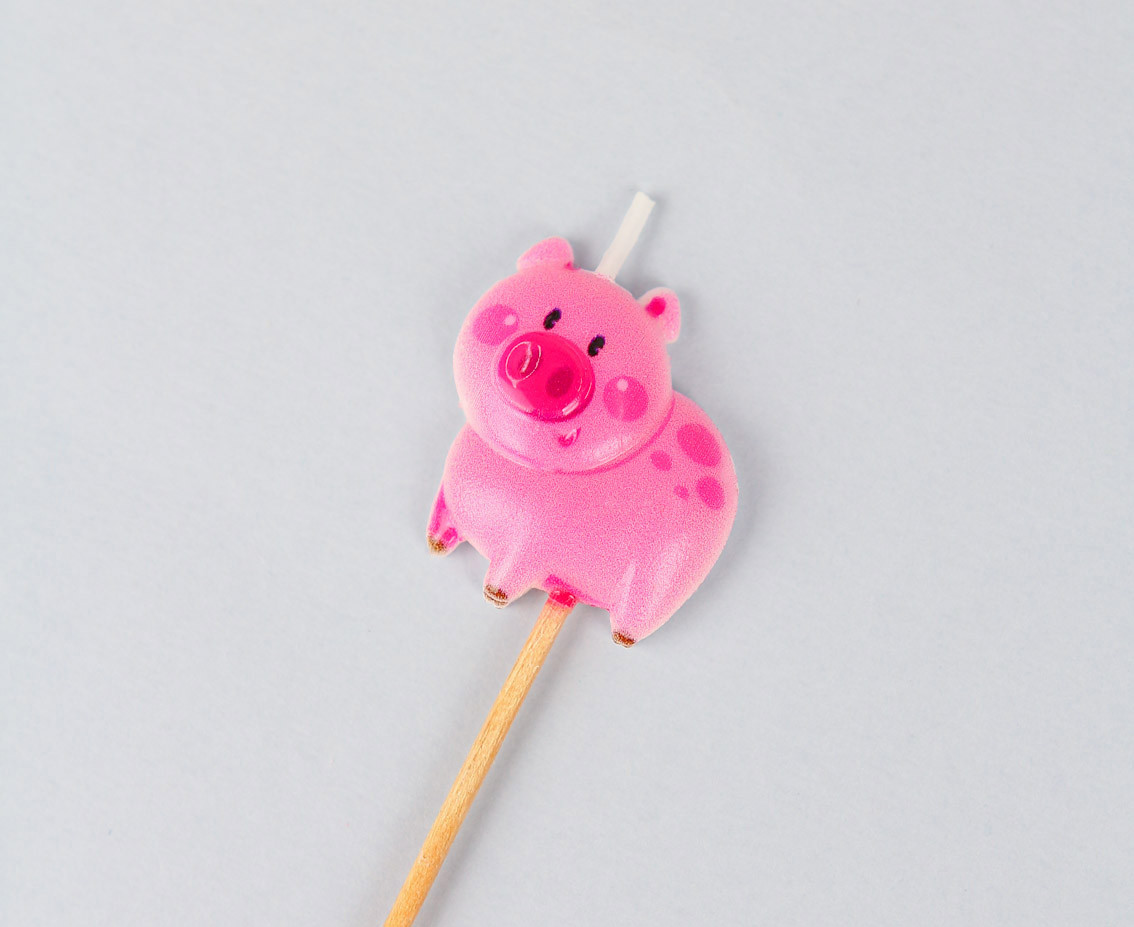 Pick candles Farm, total length 7 cm, 5 pcs