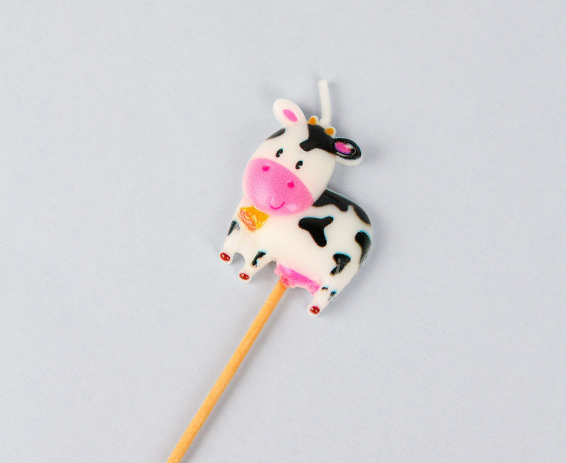 Pick candles Farm, total length 7 cm, 5 pcs