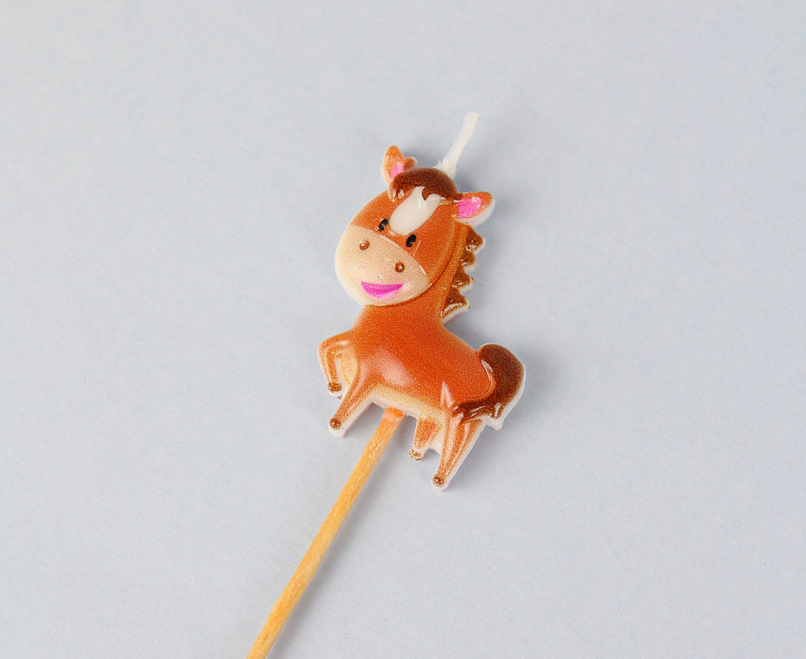 Pick candles Farm, total length 7 cm, 5 pcs
