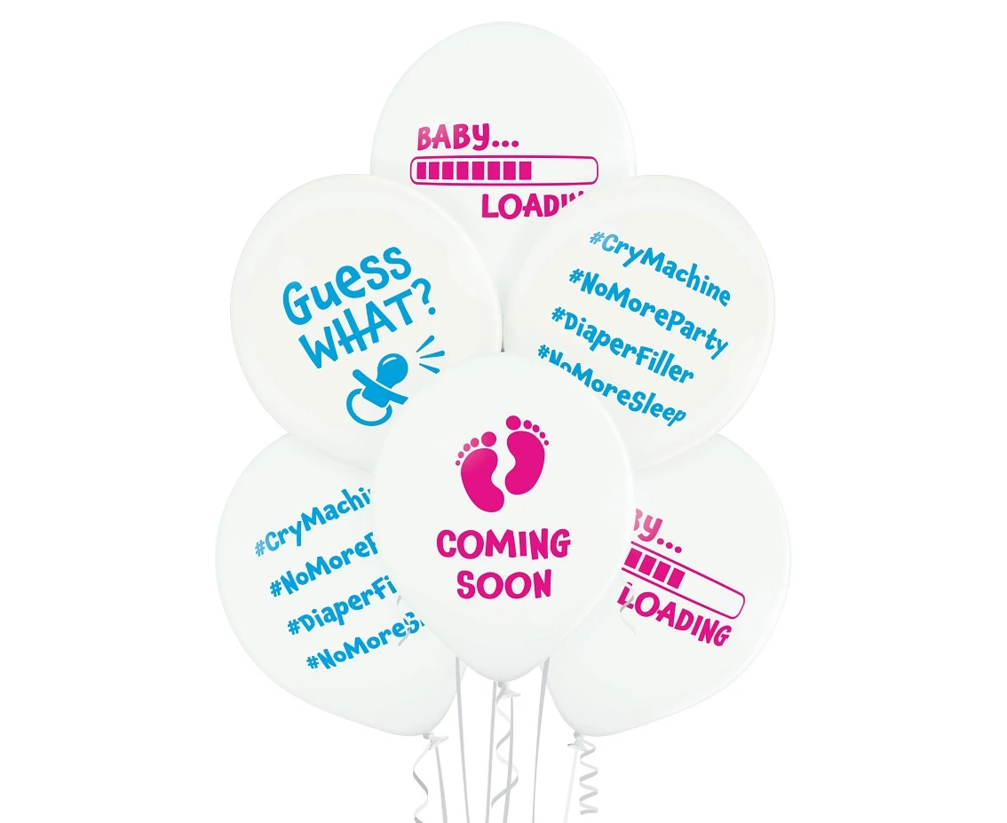 Balloons Belbal 12", D11, Baby Loading white, 6pcs
