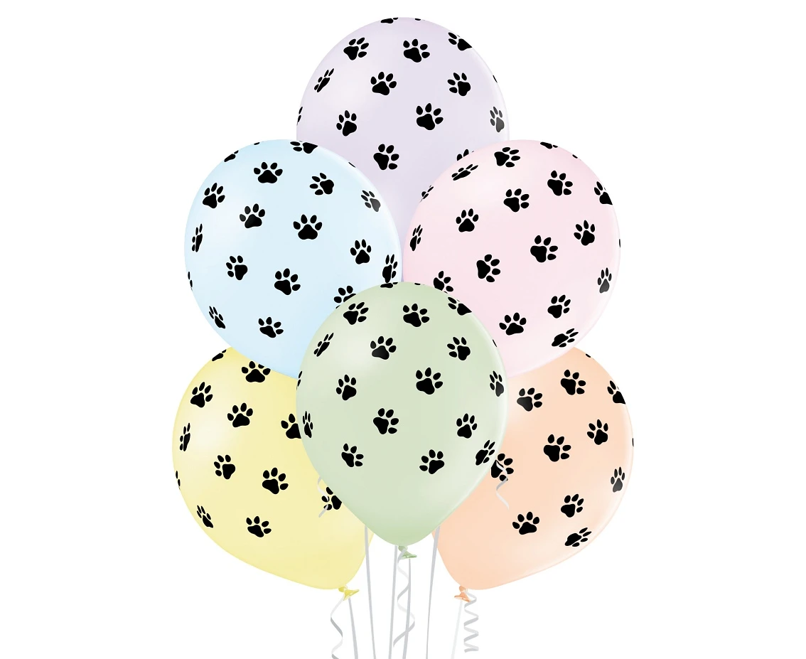 Balloons Belbal 12", D11, paws balloon, 6pcs