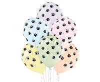 Balloons Belbal 12", D11, paws balloon, 6pcs