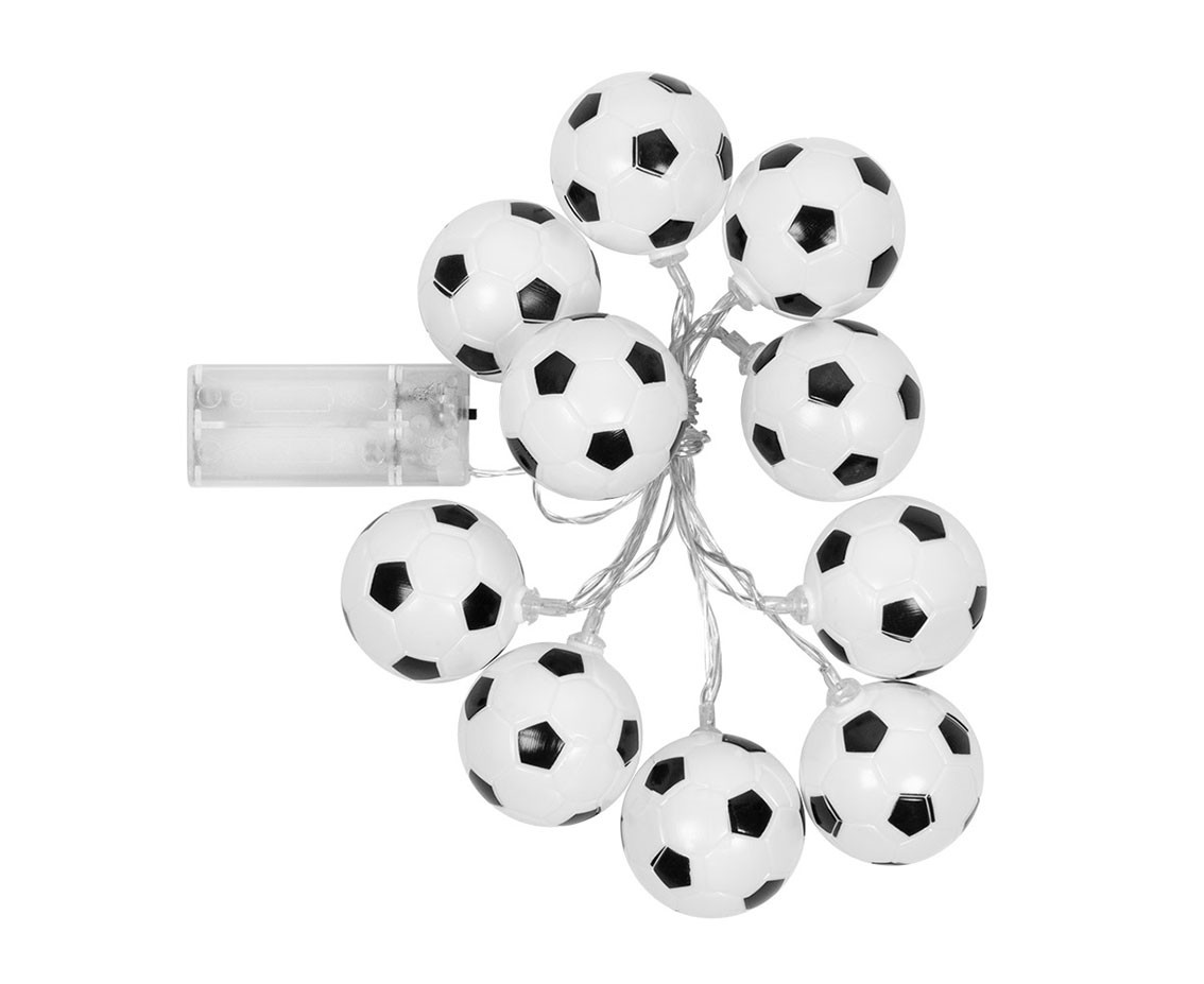 Soccer Balls LED garland, 140 cm