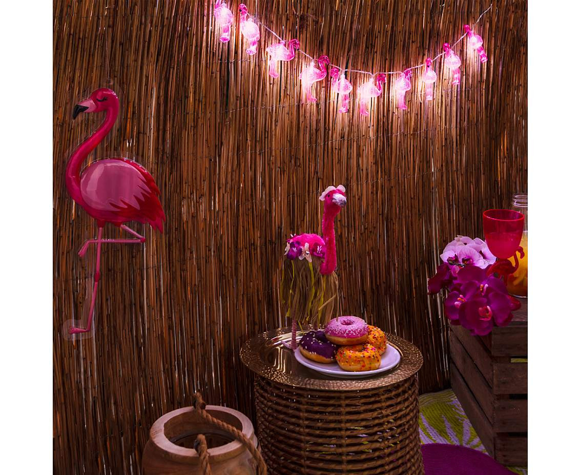 Flamingo LED garland, 140 cm