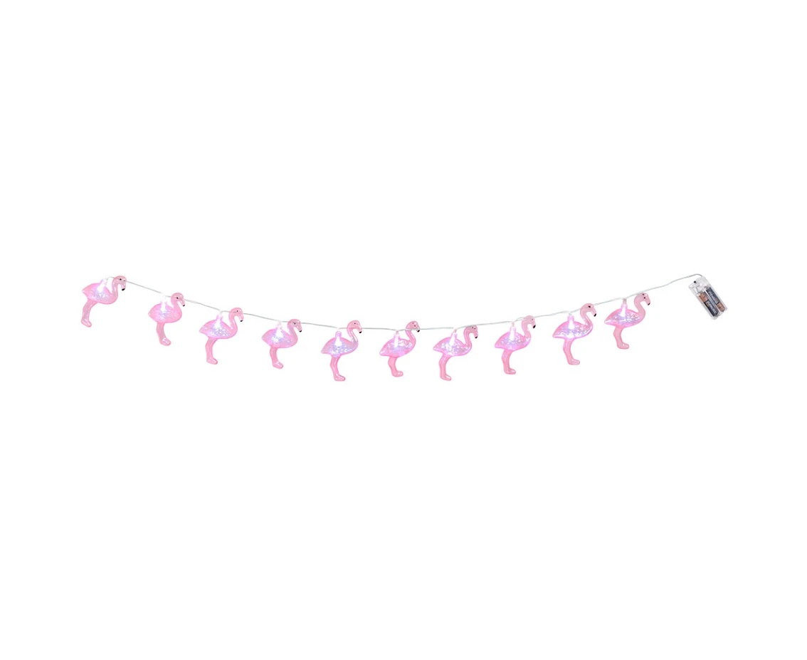 Flamingo LED garland, 140 cm