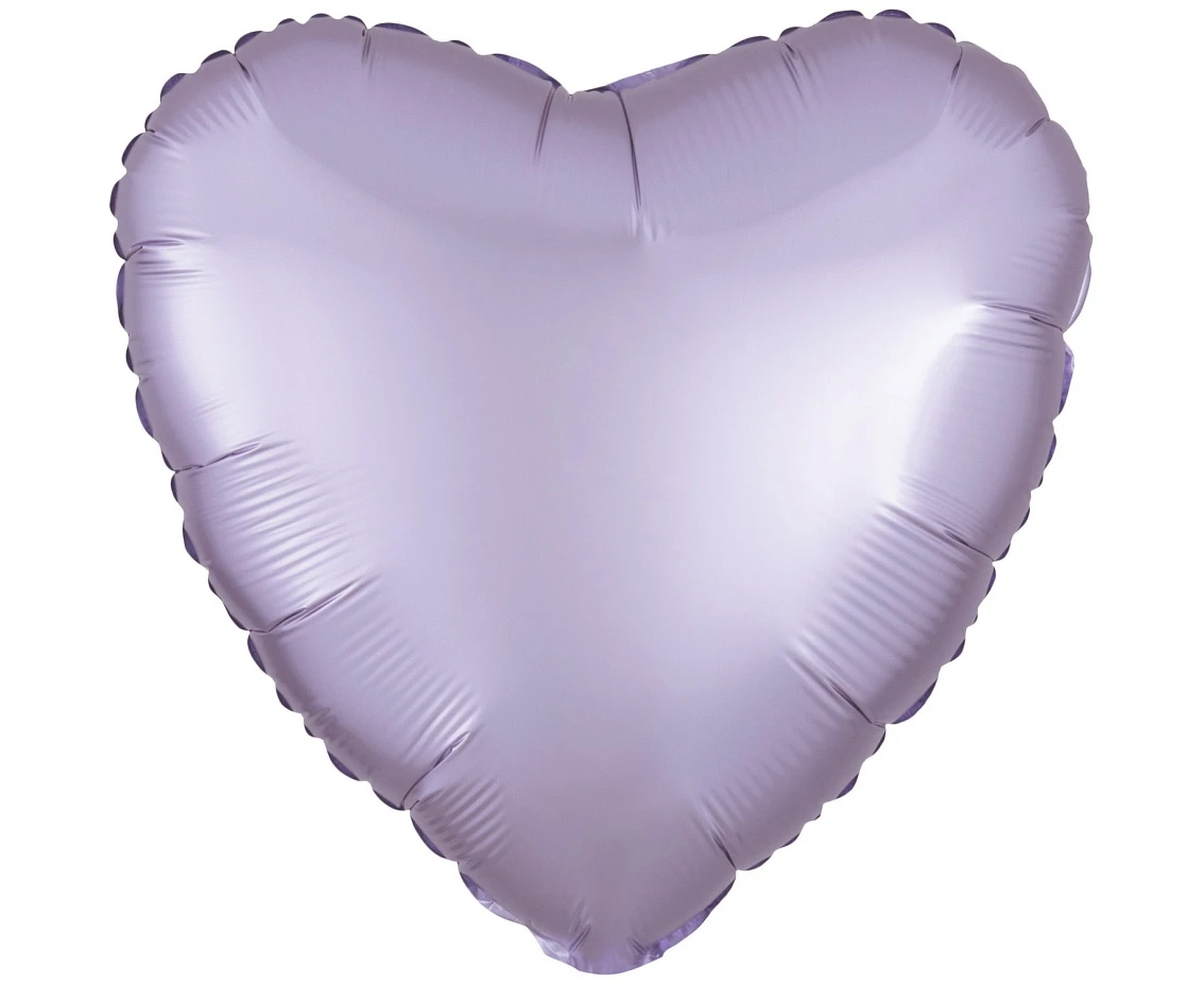 Standard Satin Luxe Pastel Lilac Heart Foil Balloon S15 packaged EOL