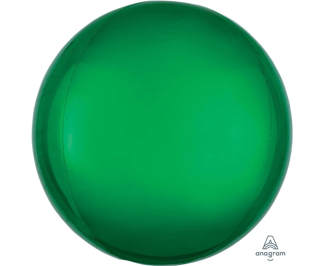 Orbz Green Foil Balloon G20 Packaged 15"/38cm w x 16"/40cm EOL
