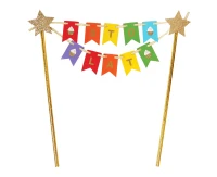 Cake topper Sto Lat, colourful