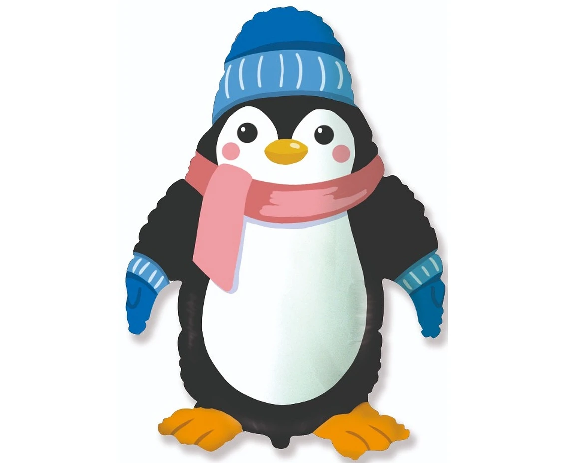 Foil balloon 24" FX - Penguin KK,  unpacked (flat) EOL