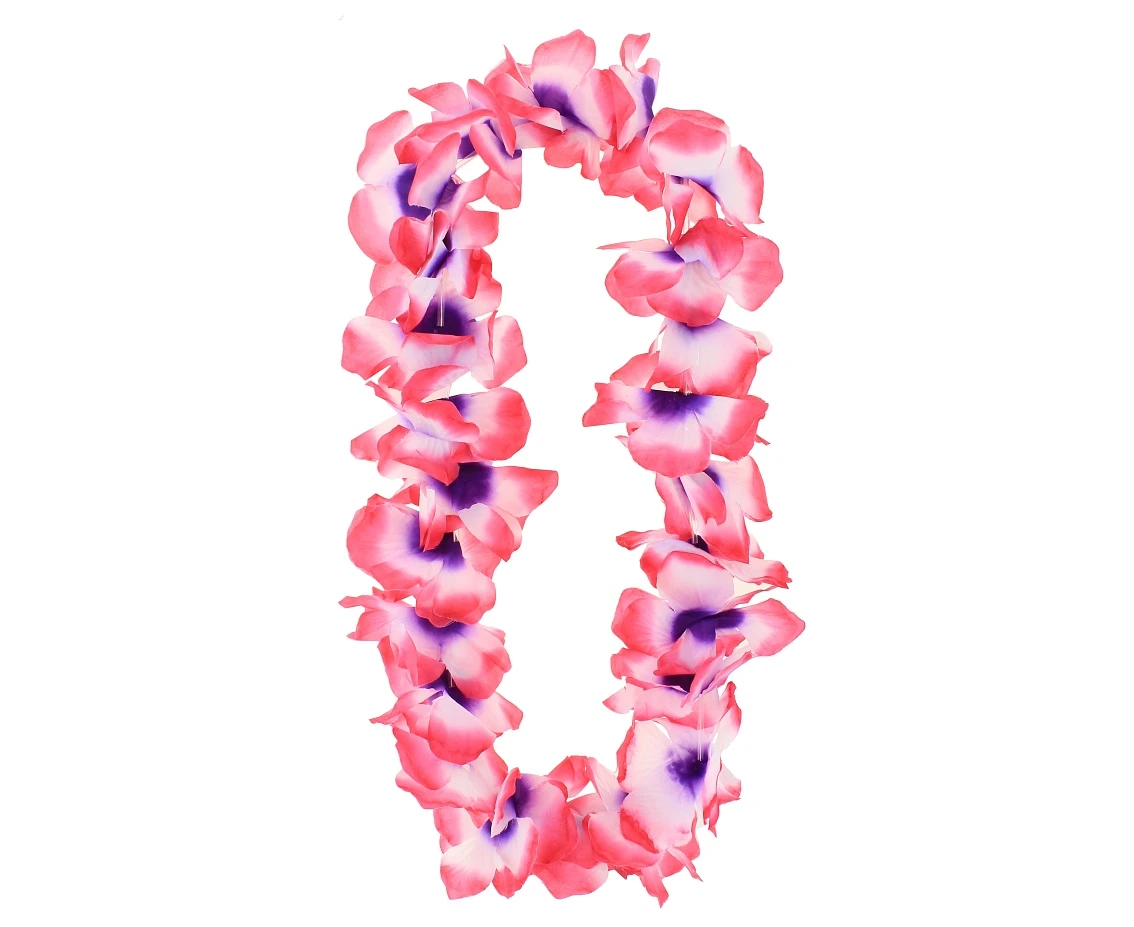 Hawaiian flower lei, pink-violet