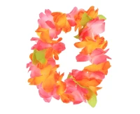 Hawaiian headband, large flowers, orange-pink