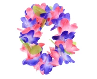 Hawaiian headband, large flowers, purple-pink