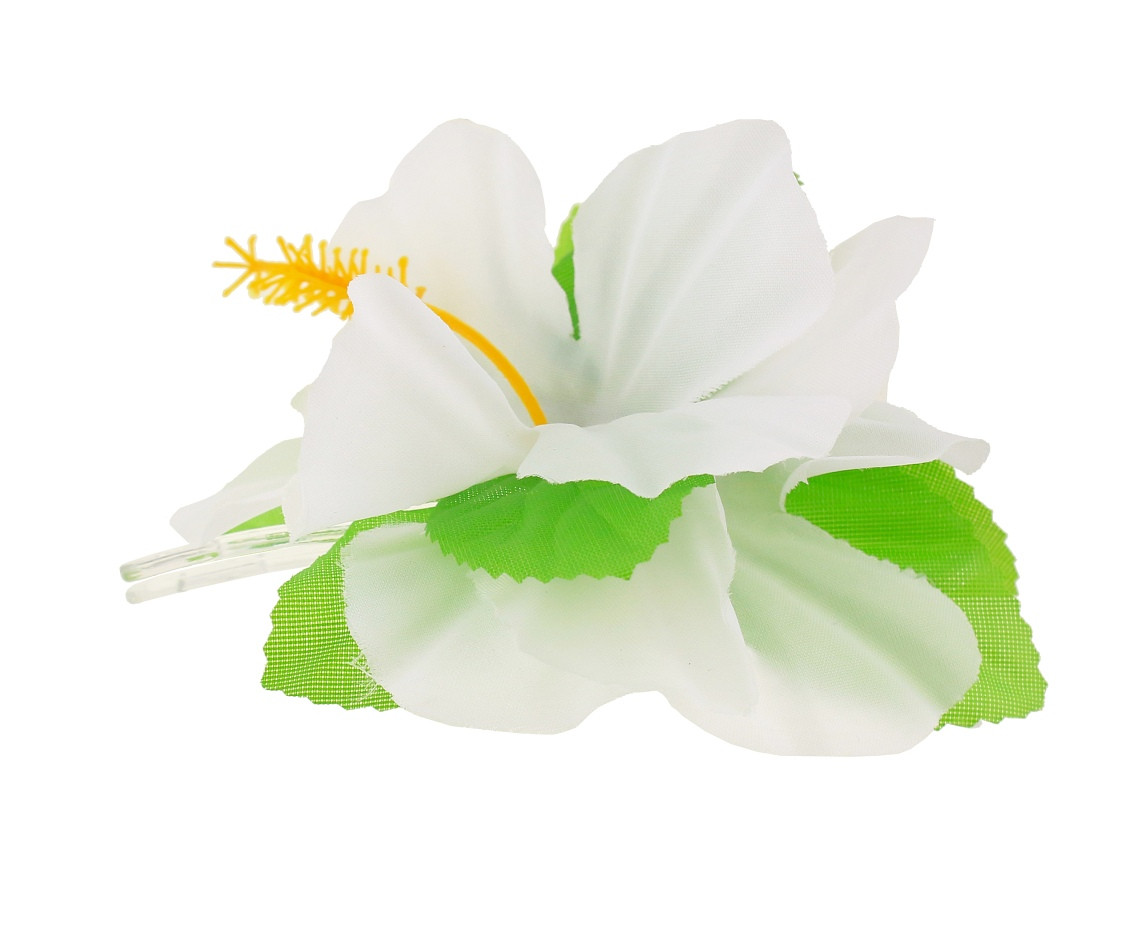 Hawaiian hairpin, large, white