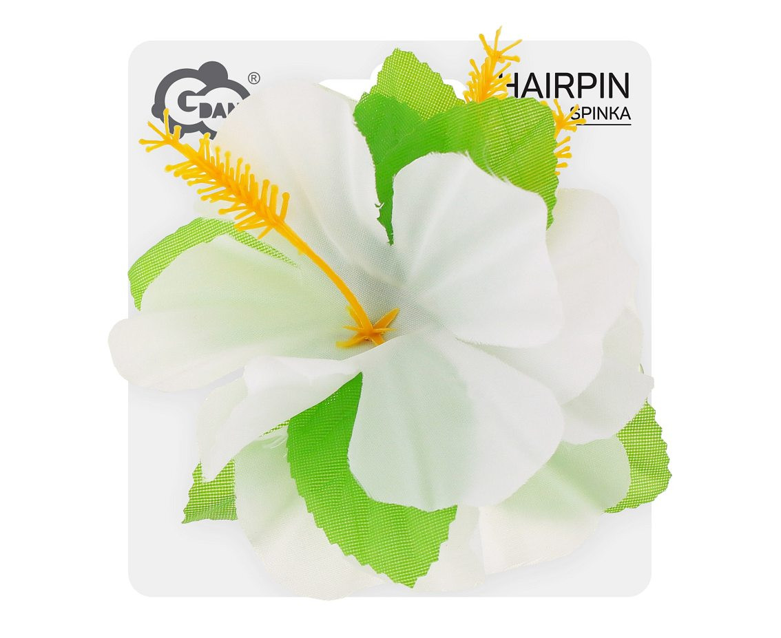 Hawaiian hairpin, large, white