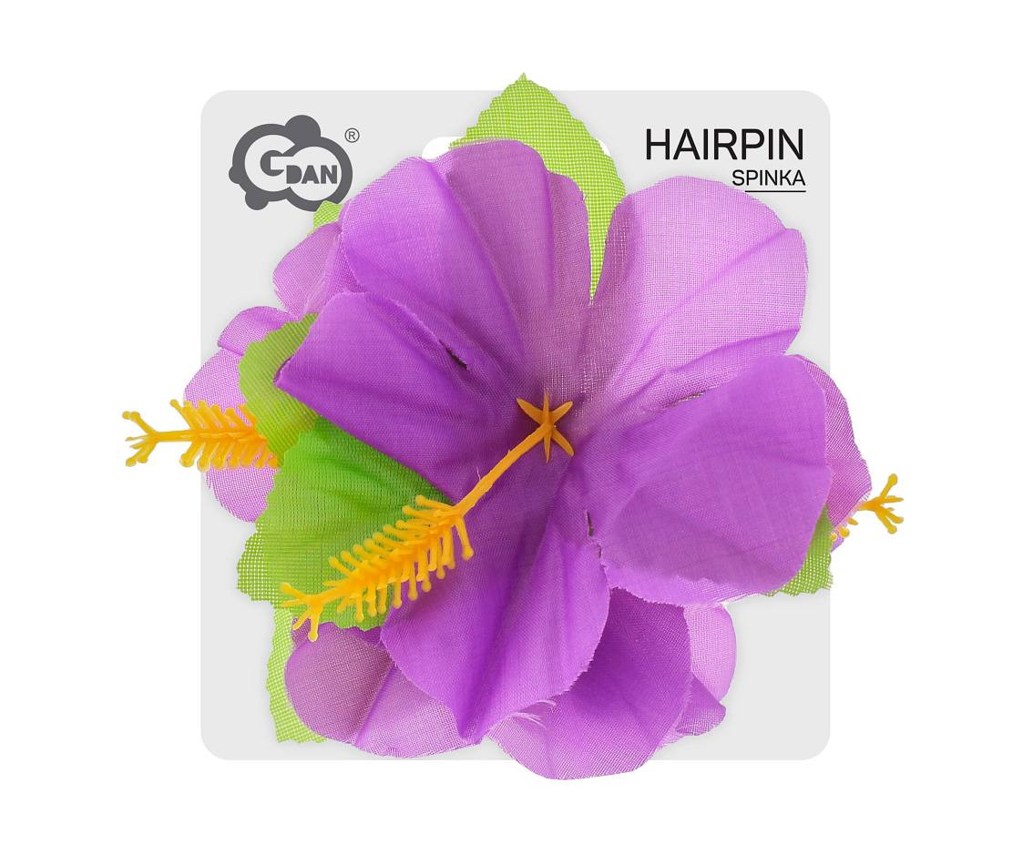 Hawaiian hairpin, large, purple EOL