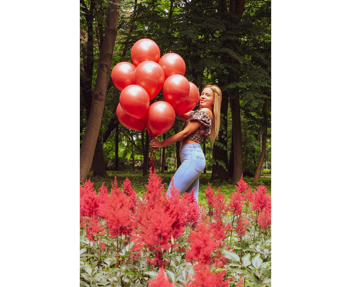 Balloons B&C 12", platinum red, 7pcs EOL