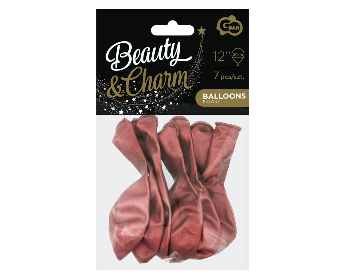 Balloons B&C 12", platinum red, 7pcs EOL