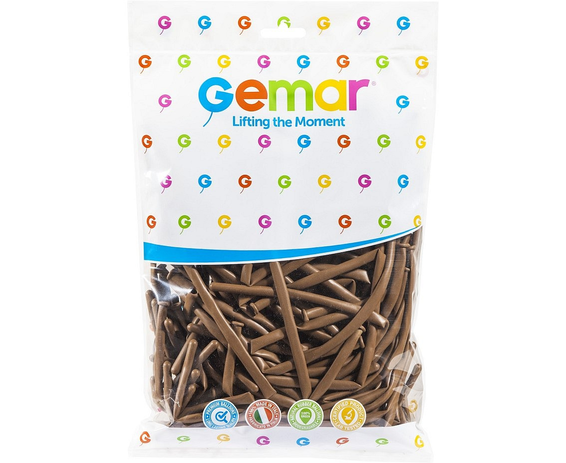 Balloons Gemar, modelling balloon, mocha brown, 100pcs